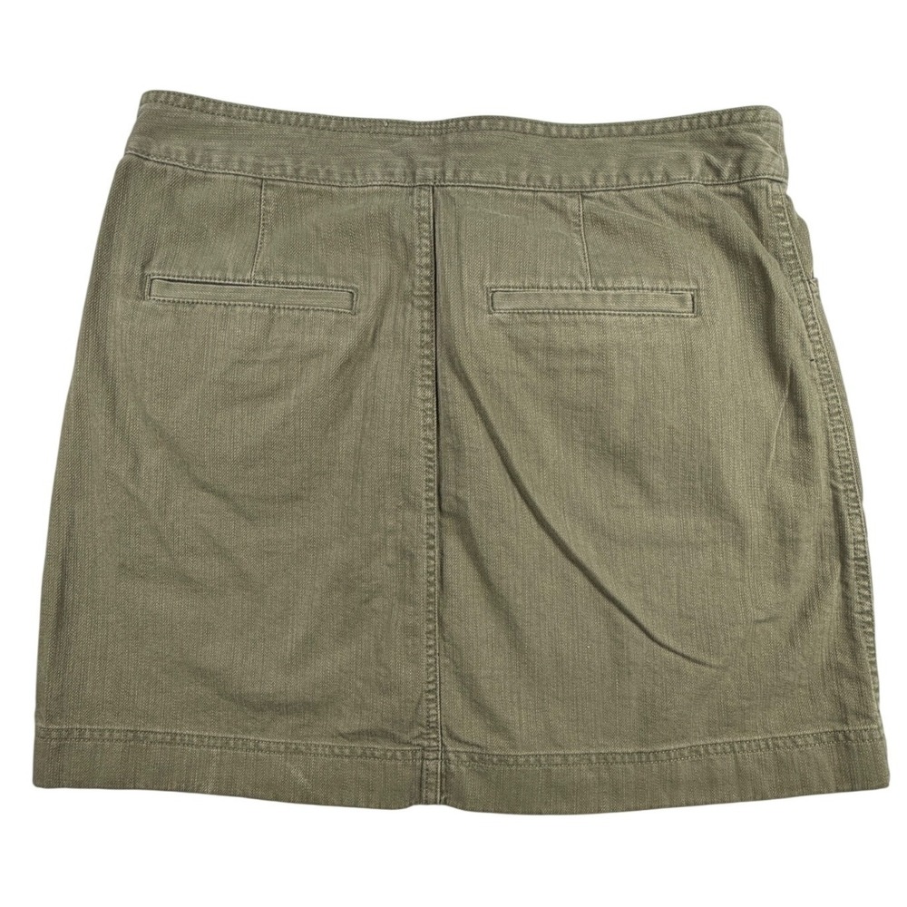 Gap Womens Olive Green Button Front Utility Mini Skirt Size 12 NWT High Waisted - Picture 2 of 3